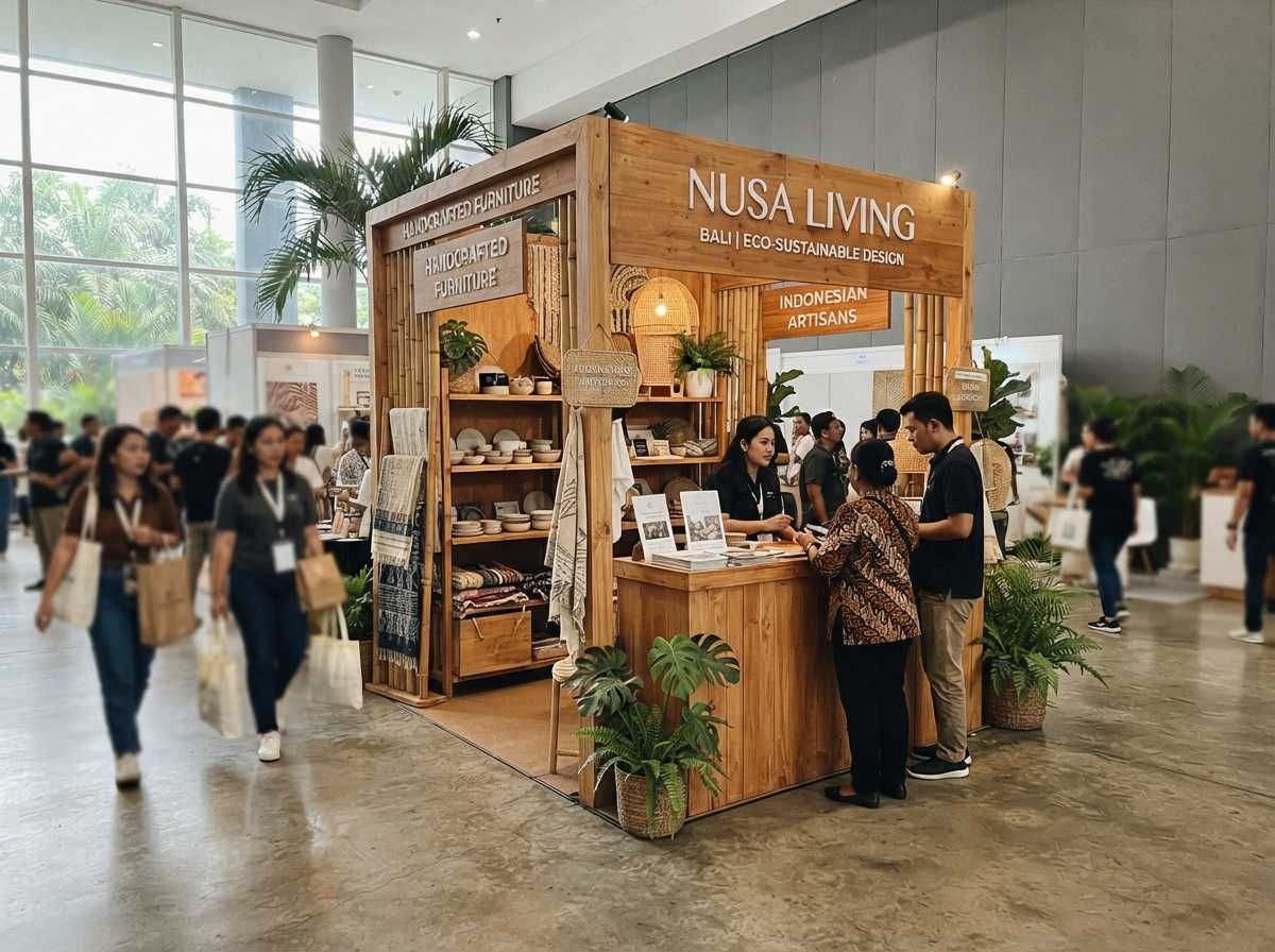 Desain dekorasi ruang promosi kustom di Bali untuk memahami apa itu booth pameran yang kokoh dan menarik pengunjung.