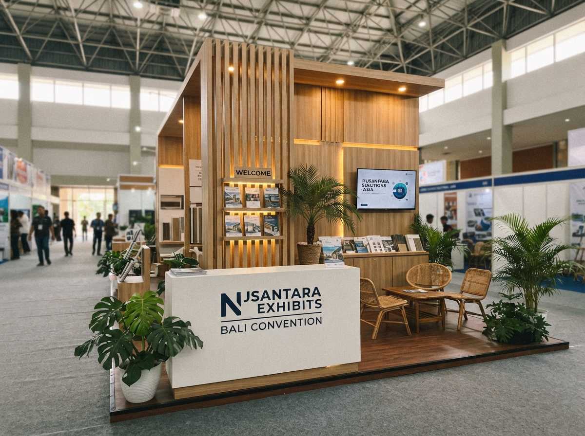 Mempelajari berbagai contoh desain booth pameran kustom yang kokoh dan estetis untuk persiapan pameran dagang di Bali.